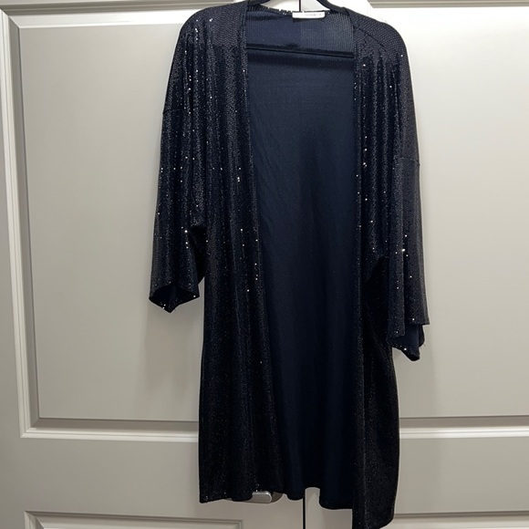 Caramela Black Sequin Fly Away Cardigan Size Large - Picture 1 of 12